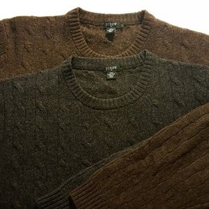 2 J Crew Mens Lambs Wool Sweaters Large L